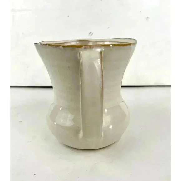 Small Ceramic Vase Pottery With Handles Beige 5" Tall - Picture 7 of 11